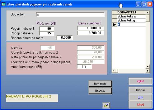 Cassa sconto ali daljši plačilni rok?