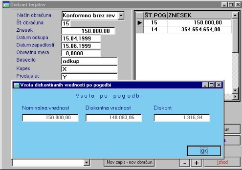 Primer za diskont terjatev