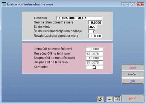 Višina tedenske obrestne mere