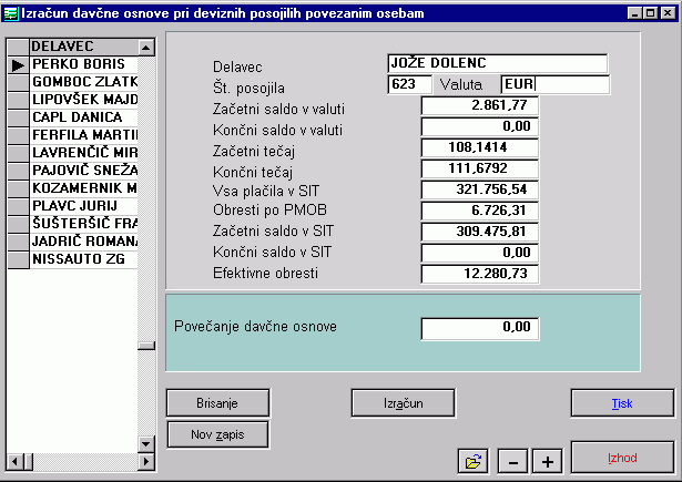 Poslovna programska oprema Cena kapitala 7.0