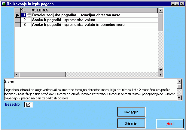 Program Obresti