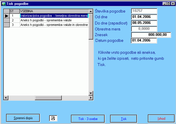 Program Obresti