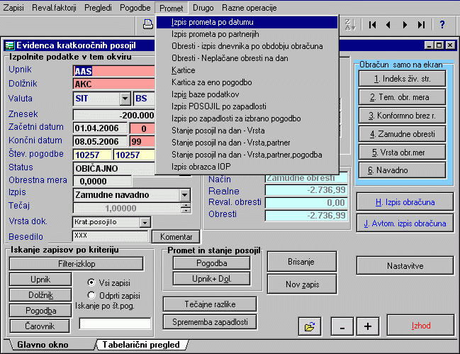 Program Obresti
